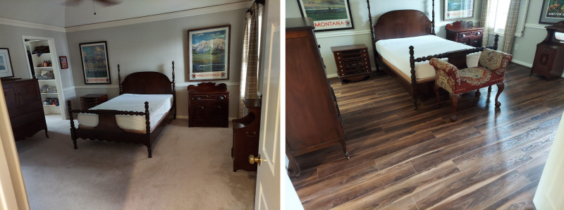 From carpet to wood-look  vinyl plank flooring